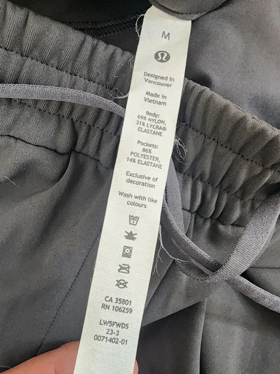 Lululemon Tapered-Leg Mid-Rise Pant Luxtreme black size large - Picture 6 of 7